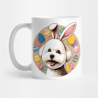 Bichon Frise in Bunny Ears Enjoying Easter Festivities Mug